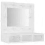 HKH Armario con Espejo y Luces LED - 60x31,5x62 Cm - Blanco