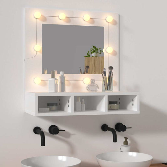 HKH Armário Espelhado com Luzes LED - 60x31,5x62 Cm - Branco