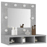 HKH Armário Espelhado com LED em Cimento - 60x31,5x62 Cm - Cinzento