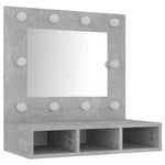 HKH Armário Espelhado com LED em Cimento - 60x31,5x62 Cm - Cinzento