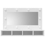 HKH Armário Espelhado com Luzes LED - 90x31,5x62 Cm - Branco