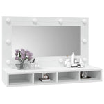 HKH Armário Espelhado com Luzes LED - 90x31,5x62 Cm - Branco
