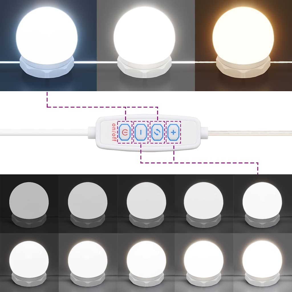HKH Armario con Espejo y LED en Roble Sonoma - 90x31,5x62 Cm