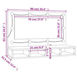 HKH Armario con espejo y luz LED en Cemento - 90x31,5x62 Cm - Gris