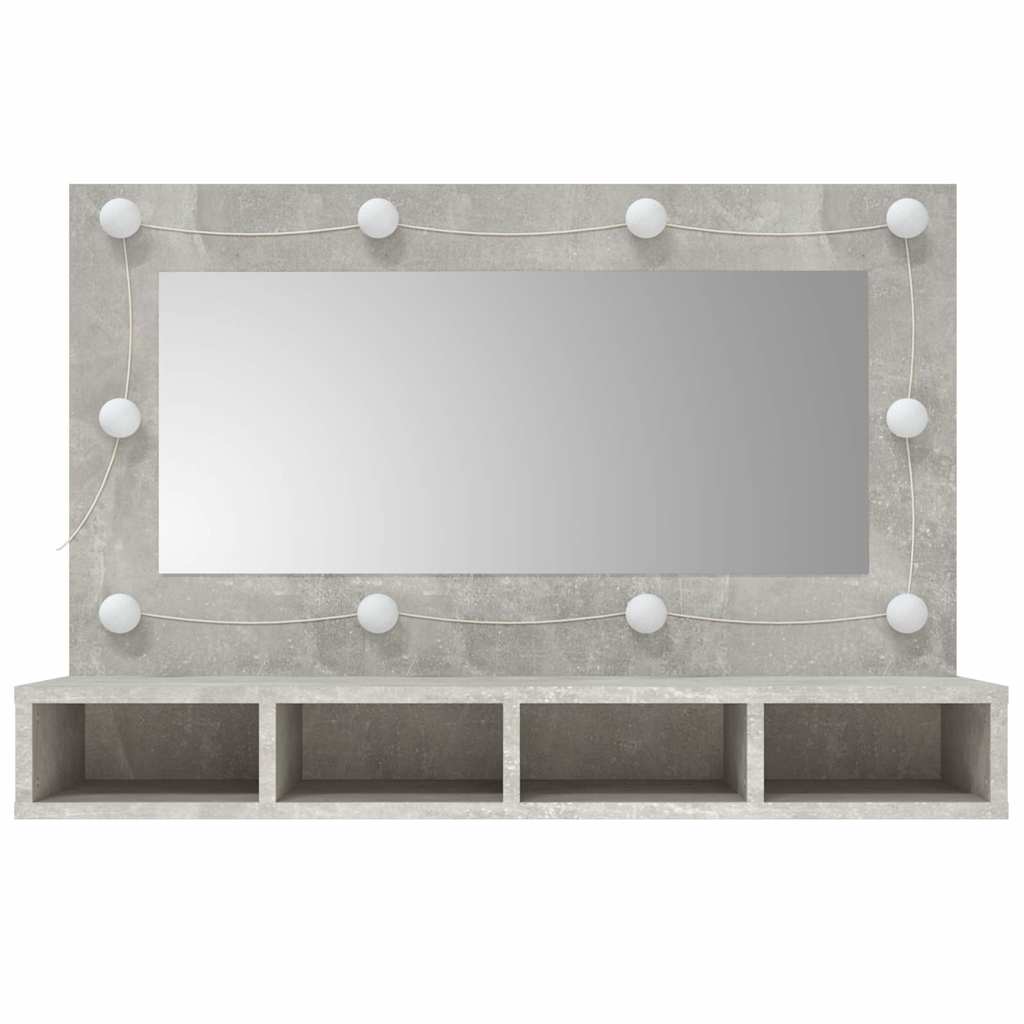 HKH Armario con espejo y luz LED en Cemento - 90x31,5x62 Cm - Gris
