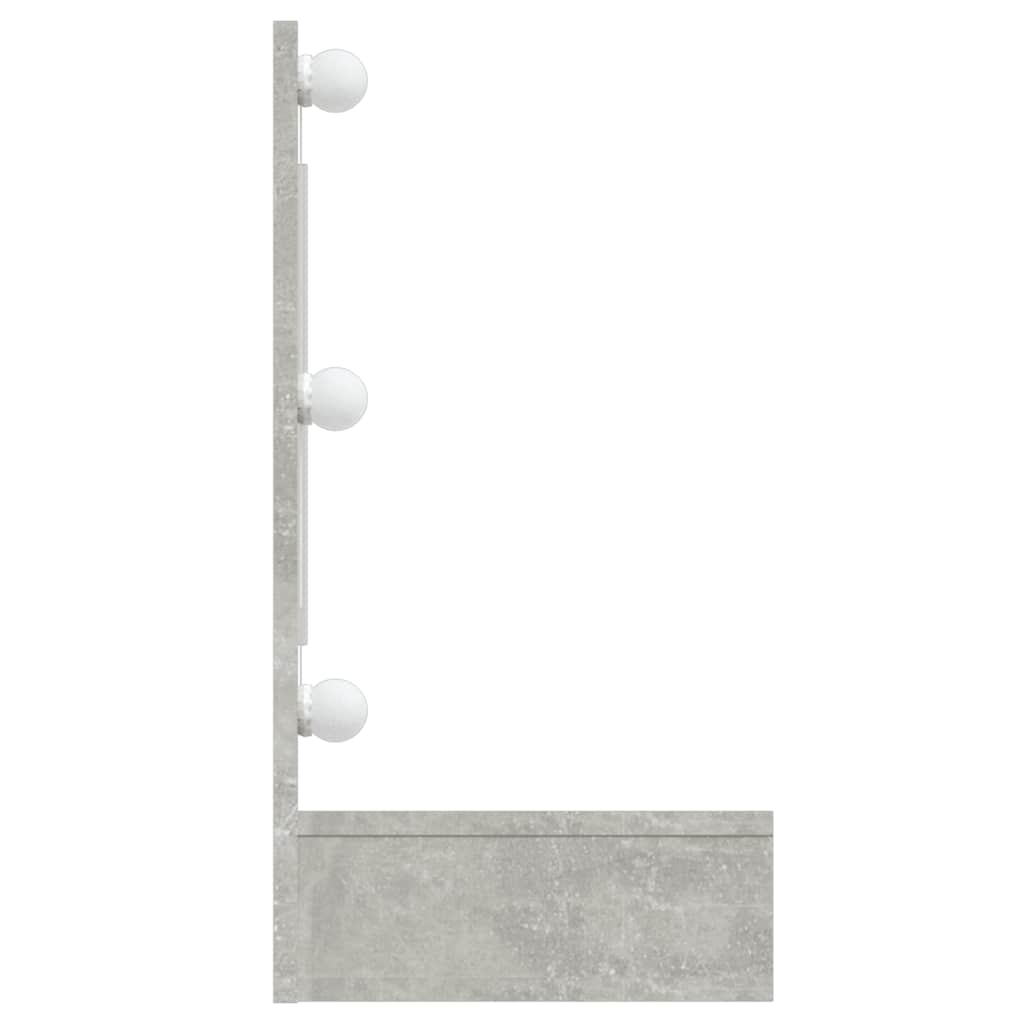 HKH Armario con espejo y luz LED en Cemento - 90x31,5x62 Cm - Gris