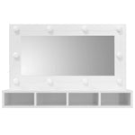 HKH Armario con espejo LED blanco brillante 90 x 31,5 x 62 cm