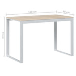 Escritorio de ordenador HKH Contrachapado/Roble - Blanco