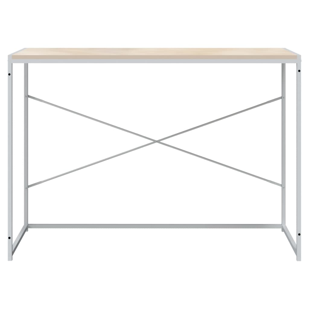 HKH Escritorio para Ordenador Madera Contrachapada / Madera de Roble - Blanco
