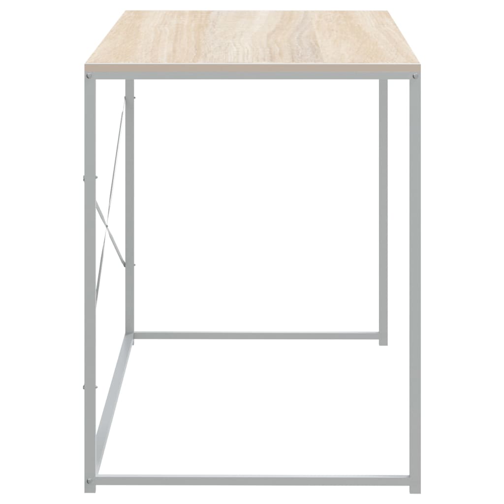 HKH Escritorio para Ordenador Madera Contrachapada / Madera de Roble - Blanco