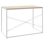 HKH Escritorio para Ordenador Madera Contrachapada / Madera de Roble - Blanco
