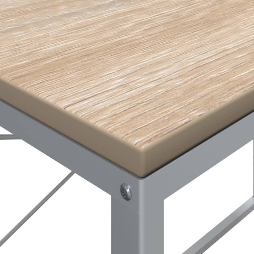 HKH Escritorio para Ordenador Madera Contrachapada / Madera de Roble - Blanco