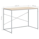 HKH Escritorio para Ordenador Madera Contrachapada / Madera de Roble - Blanco