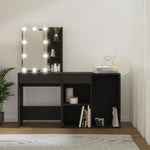 HKH Toucador com Armário e Luzes LED - Preto