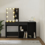 HKH Toucador com Armário e Luzes LED - Preto
