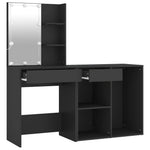 HKH Toucador com Armário e Luzes LED - Preto