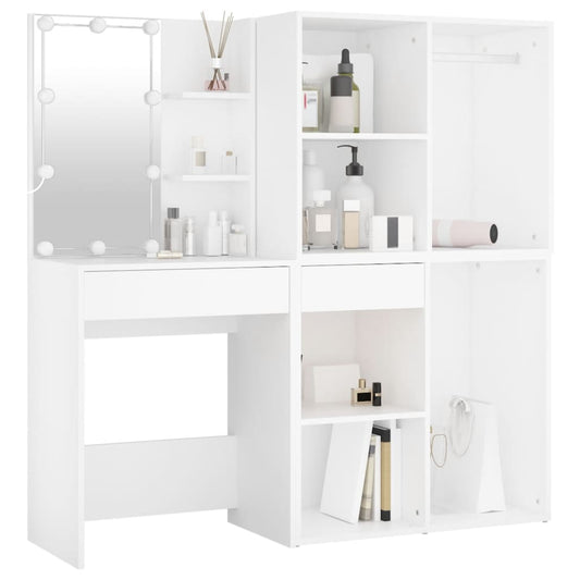 HKH Toucador com 2 Armários e Luzes LED - Branco