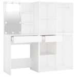 HKH Toucador com 2 Armários e Luzes LED - Branco