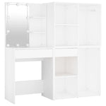 HKH Toucador com 2 Armários e Luzes LED - Branco