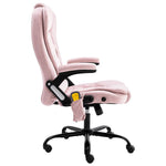 HKH Cadeira de Escritório com  Função de Massagem Veludo - Rosa