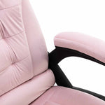 HKH Cadeira de Escritório com  Função de Massagem Veludo - Rosa