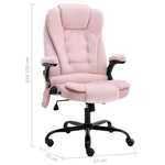 HKH Cadeira de Escritório com  Função de Massagem Veludo - Rosa