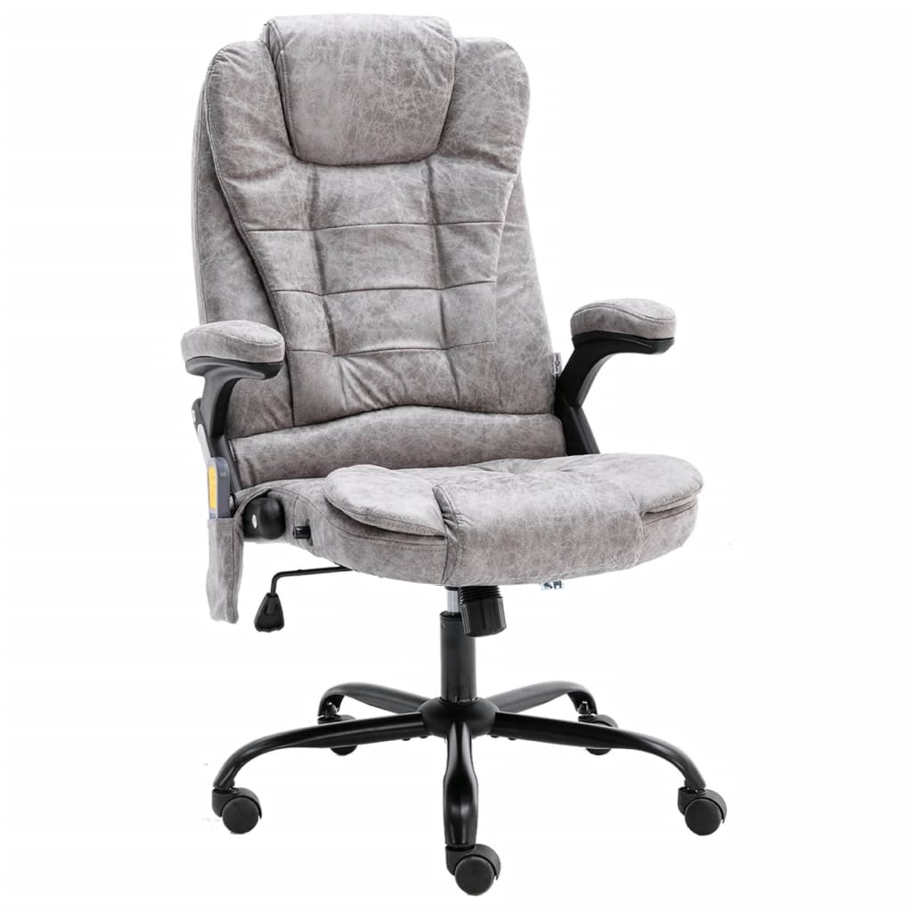 HKH Cadeira de Massagens para Escritório em Couro Artificial - Cinza-claro