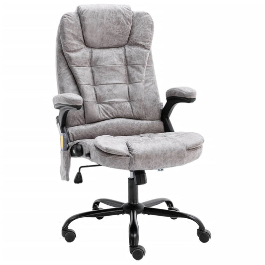 HKH Cadeira de Massagens para Escritório em Couro Artificial - Cinza-claro