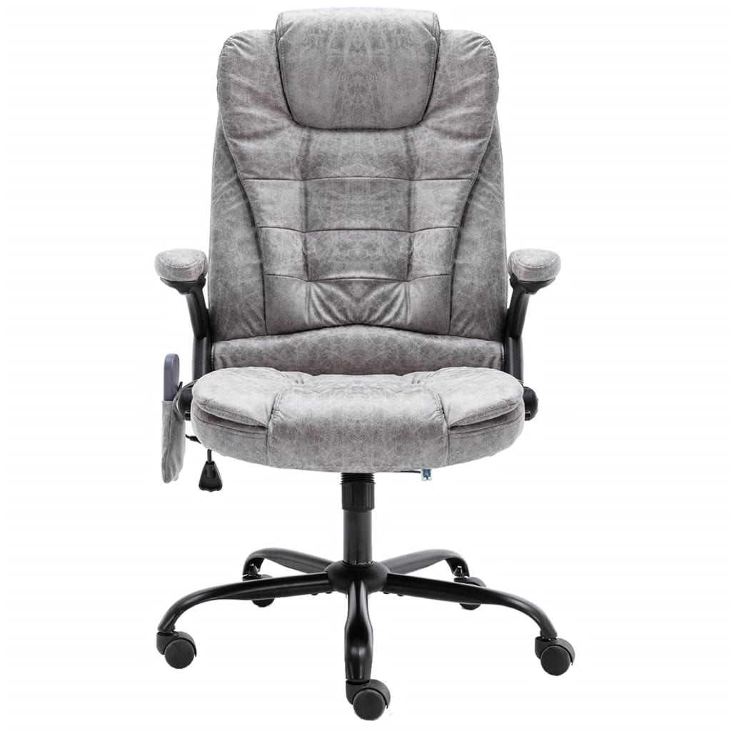 HKH Cadeira de Massagens para Escritório em Couro Artificial - Cinza-claro