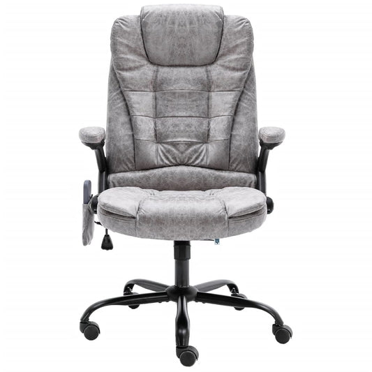 HKH Cadeira de Massagens para Escritório em Couro Artificial - Cinza-claro