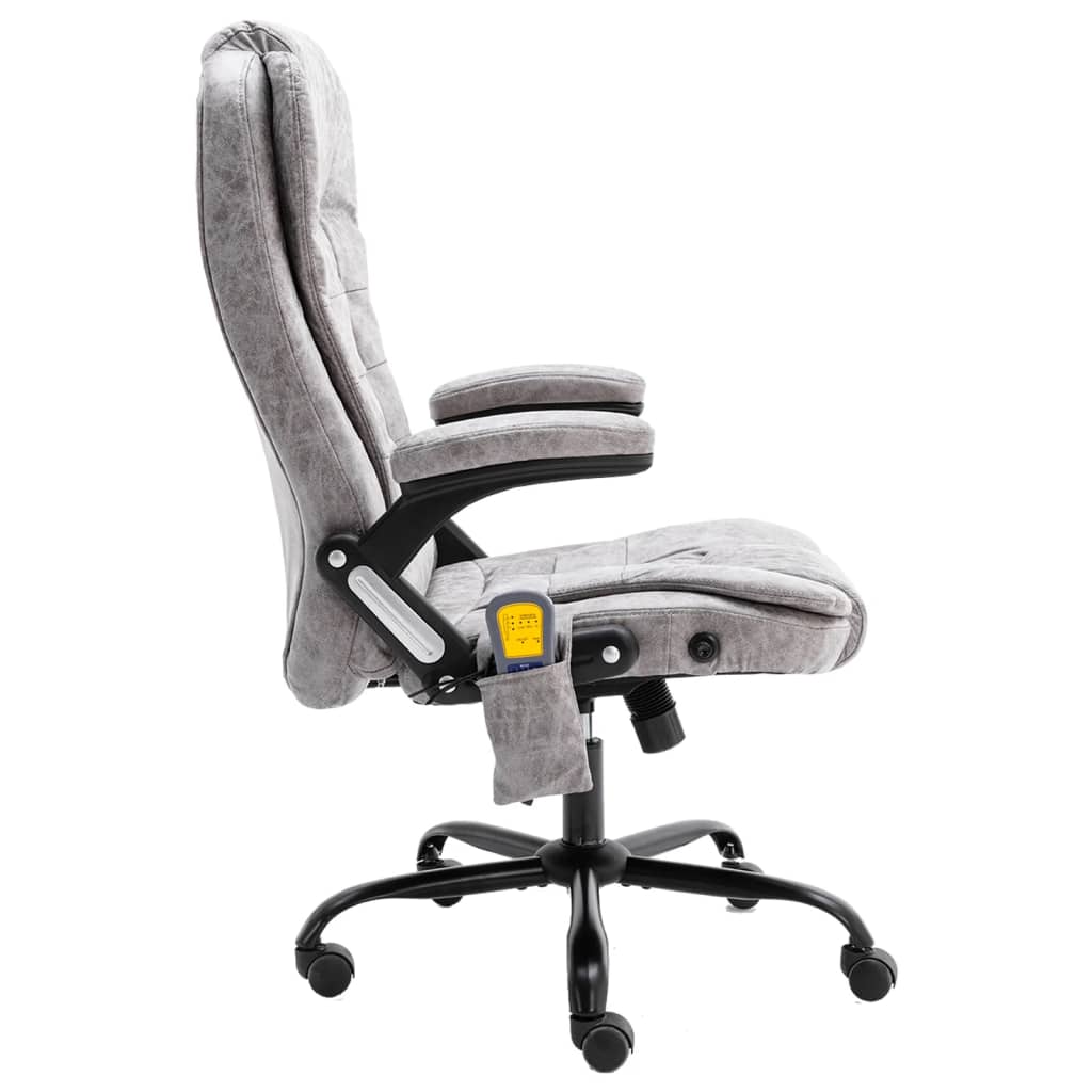 HKH Silla de Oficina de Masaje de Piel Sintética - Gris claro