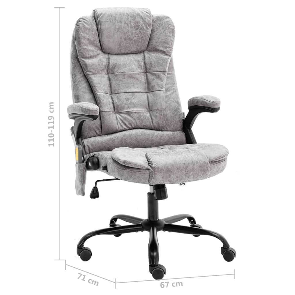 HKH Silla de Oficina de Masaje de Piel Sintética - Gris claro