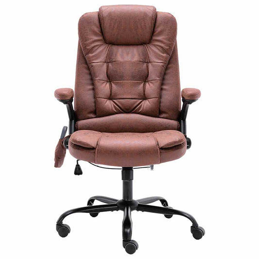 HKH Cadeira Massagens para Escritório em Couro Artificial - Castanho-claro