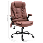 Sillón de masaje de oficina de piel sintética HKH - Marrón claro
