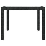 HKH Mesa de Jardim Vidro Temperado e Vime Pe - Preto