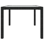 HKH Mesa de Jardim Vidro Temperado e Vime Pe - Preto