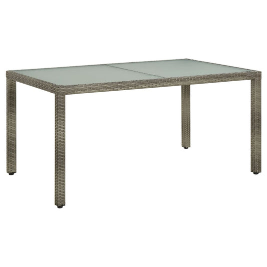 HKH Mesa de Jardim Vidro Temperado e Vime Pe - Cinzento