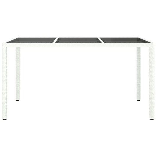 HKH Mesa de Jardim Vidro Temperado e Vime Pe - Branco