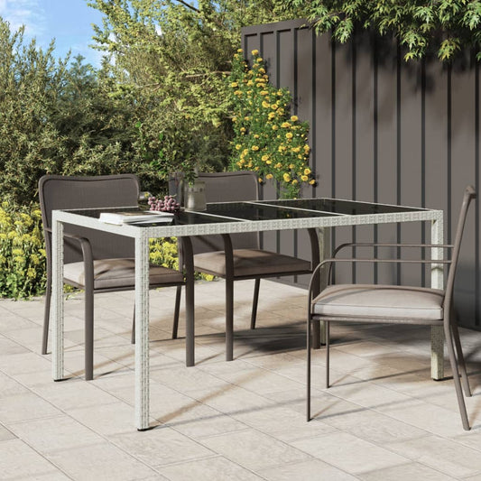 HKH Mesa de Jardim Vidro Temperado e Vime Pe - Branco