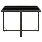 HKH Mesa de Jardim 109x107x74 Cm Vime Pe e Vidro - Preto