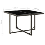 HKH Mesa de Jardim 109x107x74 Cm Vime Pe e Vidro - Preto