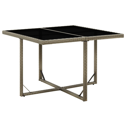 HKH Mesa de Jardim 109x107x74 Cm Vime Pe e Vidro - Cinzento
