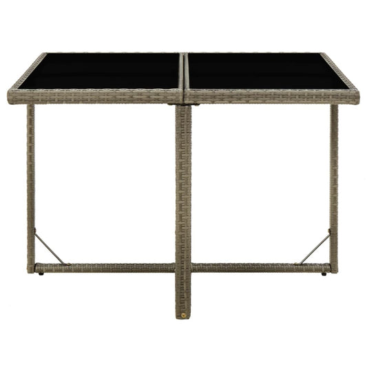 HKH Mesa de Jardim 109x107x74 Cm Vime Pe e Vidro - Cinzento