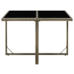 HKH Mesa de Jardim 109x107x74 Cm Vime Pe e Vidro - Cinzento