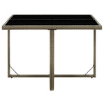 HKH Mesa de Jardim 109x107x74 Cm Vime Pe e Vidro - Cinzento