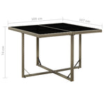 HKH Mesa de Jardim 109x107x74 Cm Vime Pe e Vidro - Cinzento