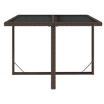 HKH Mesa de Jardim 109x107x74 Cm Vime Pe e Vidro Castanho - Marrom