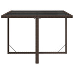 HKH Mesa de Jardim 109x107x74 Cm Vime Pe e Vidro Castanho - Marrom