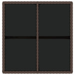 HKH Mesa de Jardim 109x107x74 Cm Vime Pe e Vidro Castanho - Marrom