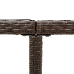 HKH Mesa de Jardim 109x107x74 Cm Vime Pe e Vidro Castanho - Marrom